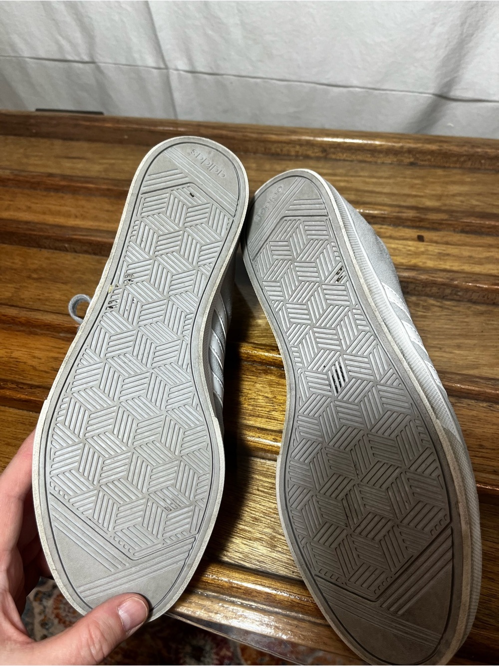 adidas Gray Suede Low-Top Sneakers with White Stripes womens 8.5 - Picture 9 of 11